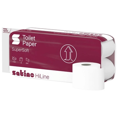 Satino toiletpapir · 3-lags · 28m · 64 ruller