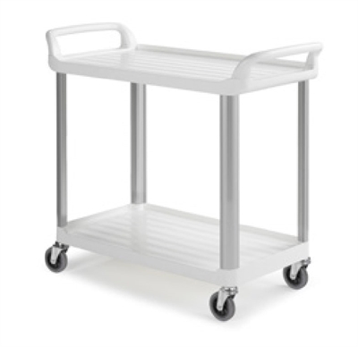 Serveringsvogn alu/plast Hvid 2 hylder