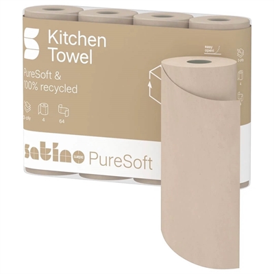 Satino PureSoft køkkenrulle · 3-lags · 14m · 32 ruller