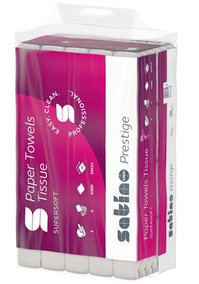 Satino håndklædeark 24x23cm V-fold 2L 4000 ark