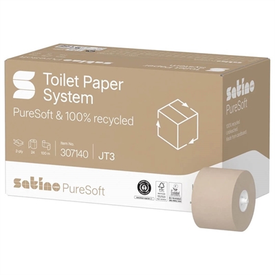 Satino PureSoft toiletpapir systemrulle · 2-lags · 100m · 24 ruller