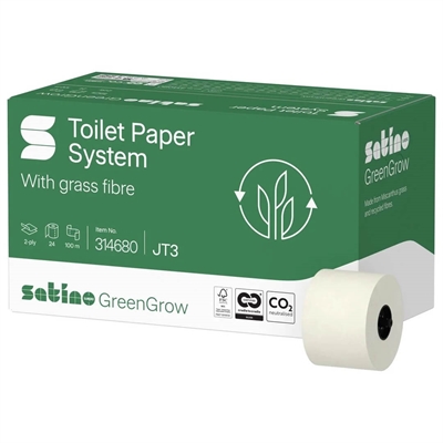 BlackSatino GreenGrow toiletpapir systemrulle · 2-lags · 100m · 24 ruller
