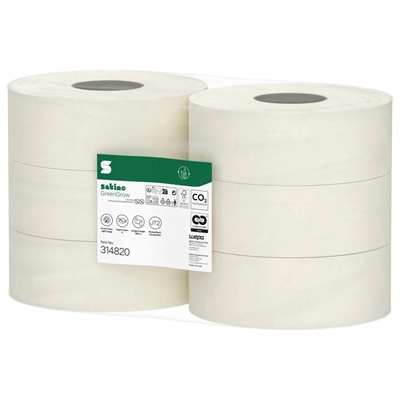 BlackSatino GreenGrow toiletpapir jumbo · 2-lags · 380m · 6 ruller