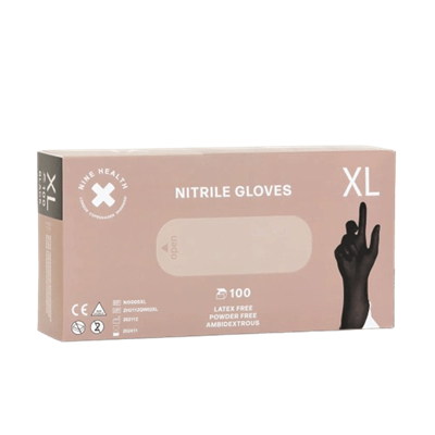 Nitril handske Sort pudderfri XL100stk.