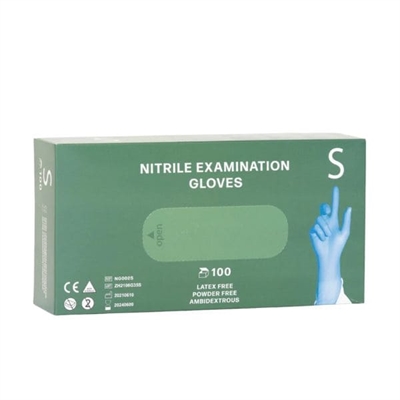 Nitril handske Blå Pudderfri S 100 i æske