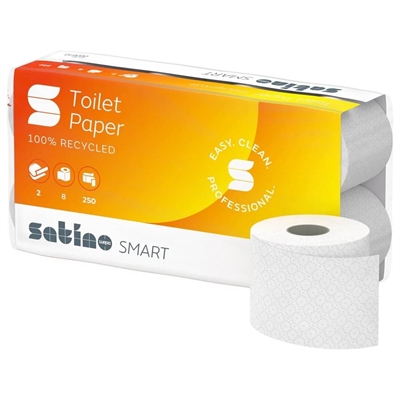 Satino toiletpapir · 2-lags · 28m · 64 ruller