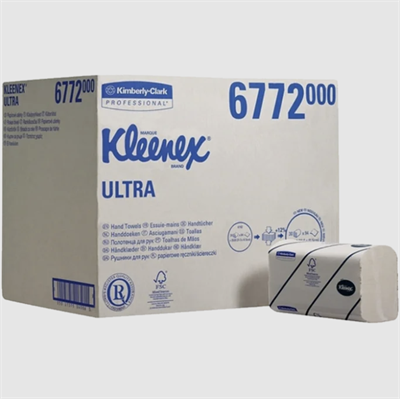 Kimberly-Clark Kleenex håndklædeark W-fold, 2-lags, 41,50 x 21,50 cm - extra soft