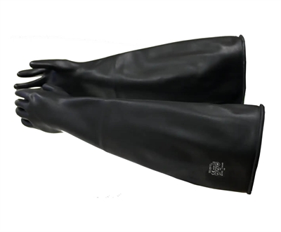 Gummihandske sort str.10,5  60cm
