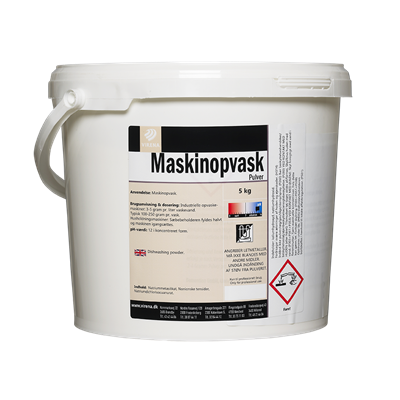 Maskinopvaskepulver m/klor 5 kg