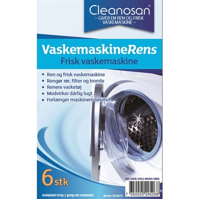 Afkalker tabs til vaskemaskine 6 stk